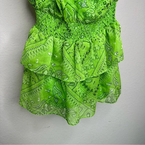 Amanda Uprichard Cotter Green Bandana Paisley Dress - Picture 14 of 17